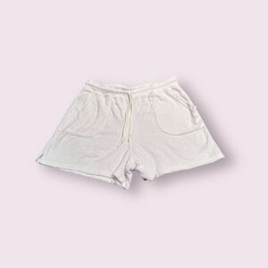 Women's Boston Proper White Terry Cloth Casual Shorts And Polo Size Medium
